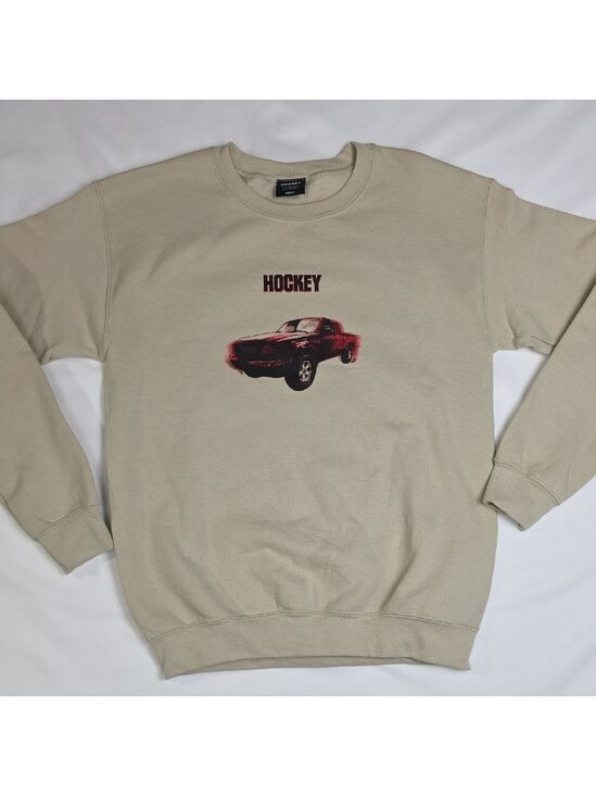 hocky Other - Hockey Beige Crewneck Sweatshirt with Red Car Graphic Small